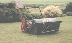 Green's pony lawn mower with patent chain delivery, c1880